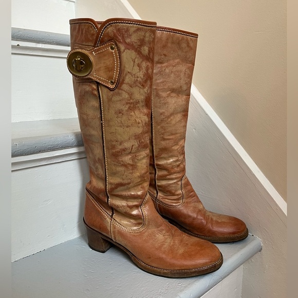Coach Tan Heeled Boots - Picture 1 of 12